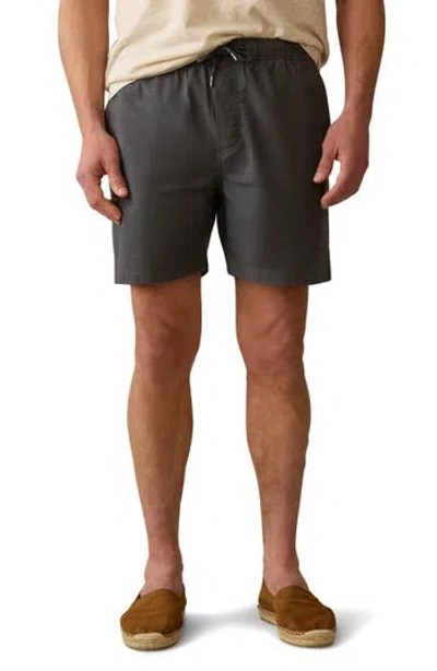 Faherty Essential Stretch Cotton Drawstring Shorts In Black
