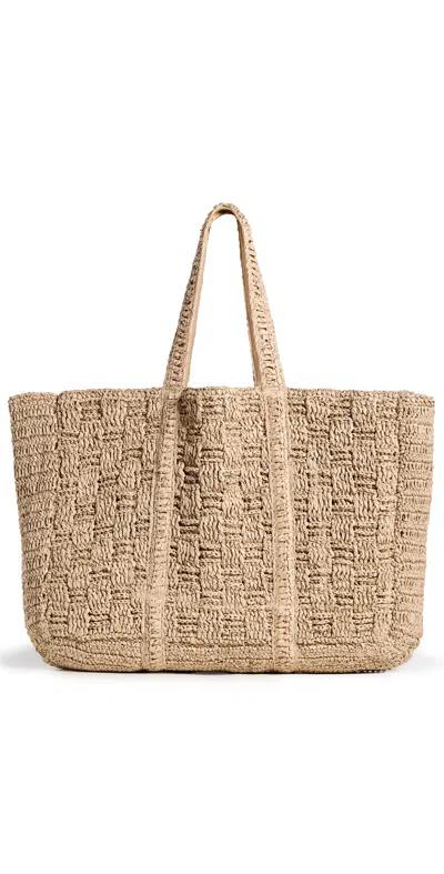 Faherty Extra Large Tote Natural In Brown