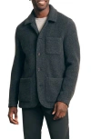 Faherty Felted Wool Bland Chore Coat In Charcoal
