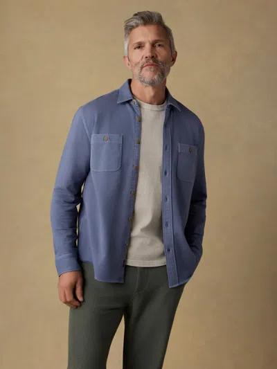 Faherty Field Knit Shirt In Blue