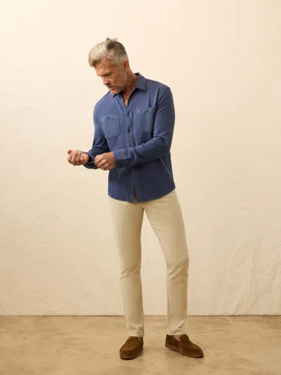 Faherty Field Knit Shirt In Blue