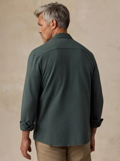 Faherty Field Knit Shirt In Green