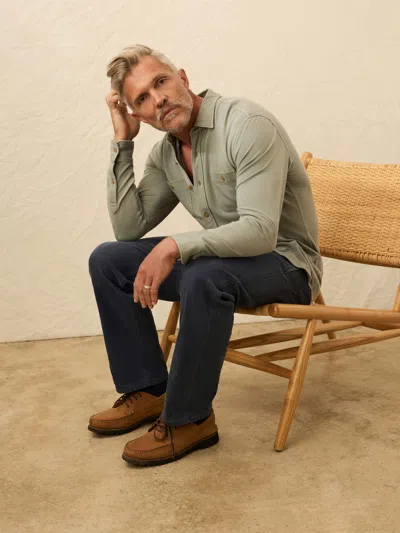 Faherty Field Knit Shirt In Green