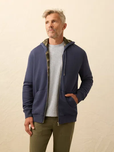 Faherty Flannel Lined Full Zip Hoodie In Multi