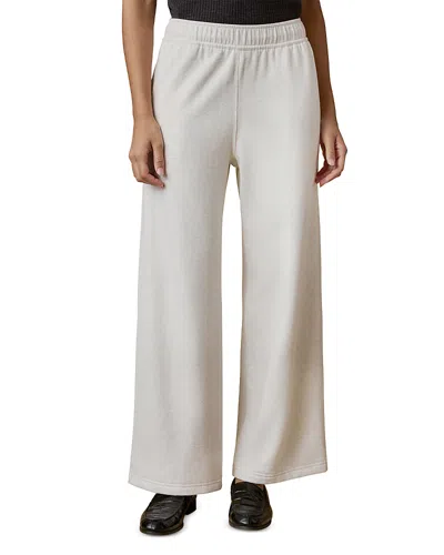 Faherty Fleece Wide Leg Pants In Neutral