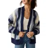 Faherty Free Ride Stripe Alpaca Blend Cardigan In Blue