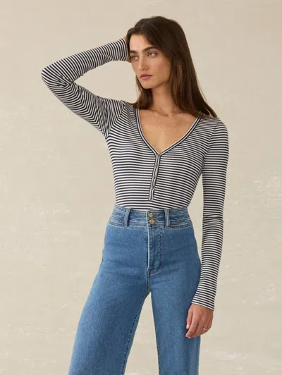 Faherty Freestyle Henley T-shirt In Berkley Stripe