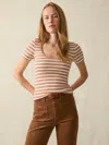 Faherty Freestyle Rib Knit T-shirt In Toulouse Stripe