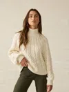 Faherty Frost Cableknit Sweater In Cream