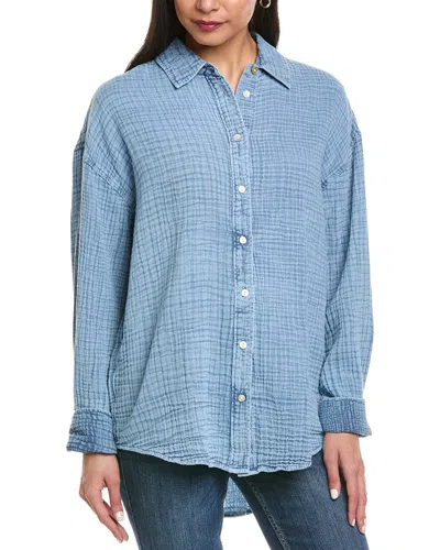 Faherty Gauze Relaxed Top In Blue