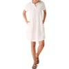 Faherty Gemina Basketweave Dress In White