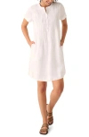 Faherty Gemina Basketweave Dress In White