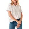 Faherty Gemina Pintuck Linen Top