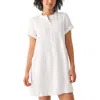 Faherty Gemina Basketweave Dress In White