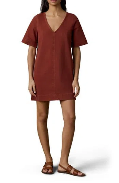 Faherty Golden Coast Stretch Denim Minidress In Red