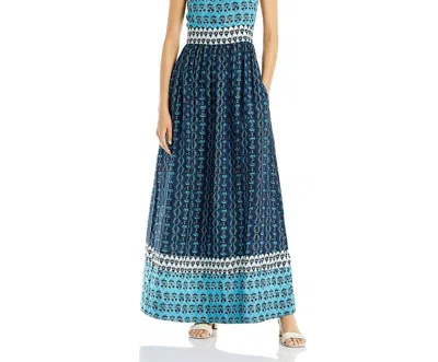 Faherty Gracie Linen Dress In Blue Bali Bloom