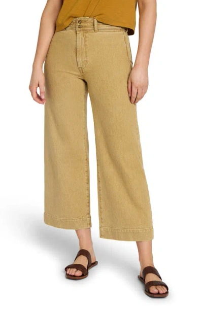 Faherty Harbor Crop Wide Leg Pants In Gilded Sand Wash