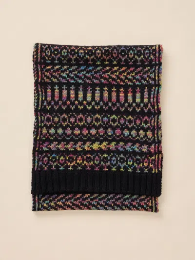 Faherty Harbor Lights Fairisle Scarf In Black Multi