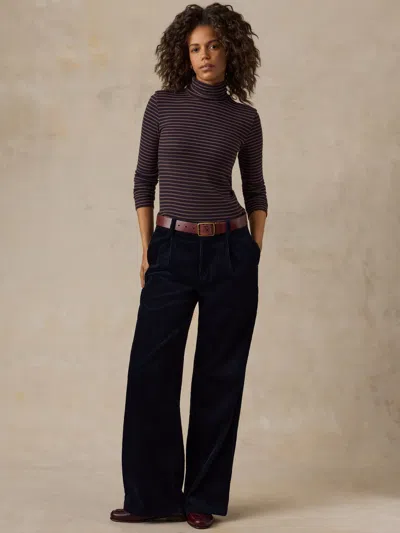 Faherty Hawthorne Cord Pleated Trouser In Black