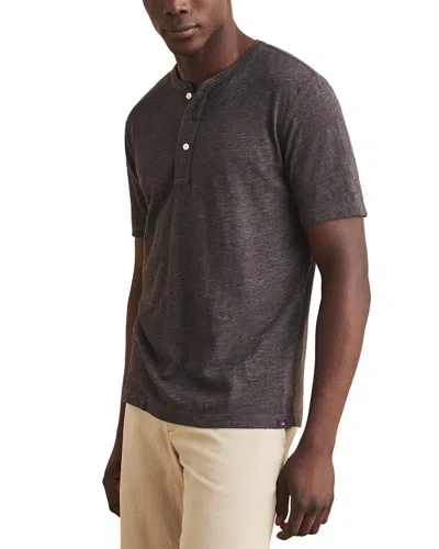 Faherty Heather Henley Shirt In Brown