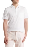 Faherty Heather Stretch Polo In White