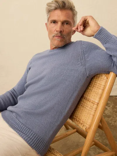 Faherty Heirloom Cotton Crewneck Sweater In Blue