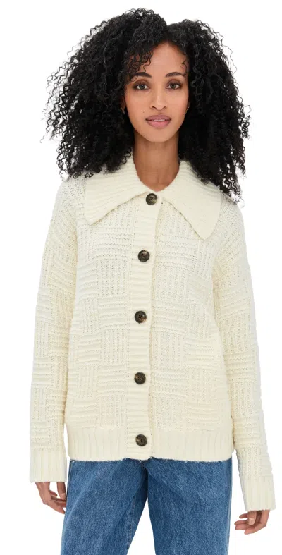 Faherty Heirloom Cotton Outback Cardigan Cream In White