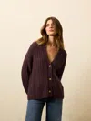 Faherty Heirloom Cotton Relaxed Cardigan In Burgundy
