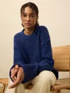 Faherty Heirloom Cotton Relaxed Crew Sweater In Blue