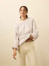 Faherty Heirloom Cotton Relaxed Crew Sweater In Pink