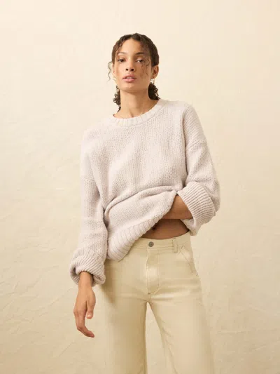 Faherty Heirloom Cotton Relaxed Crew Sweater In Pink