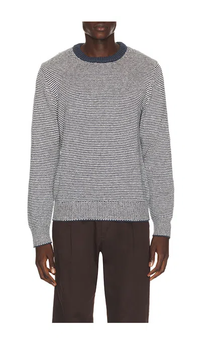 Faherty Heirloom Crewneck Sweater In Ivory Navy Feeder
