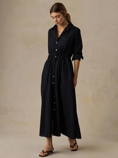 Faherty Heirloom Dobby Catalina Dress In Black