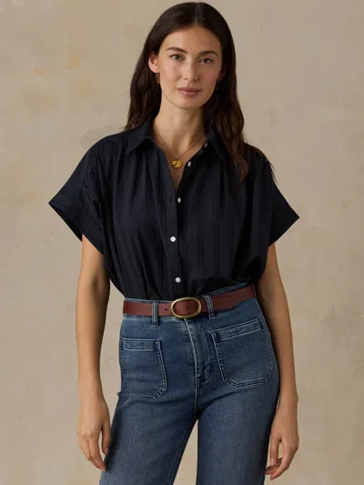 Faherty Heirloom Dobby Lucia Top In Black