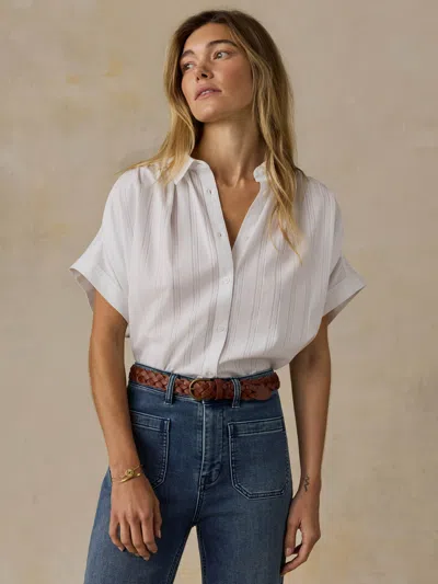 Faherty Heirloom Dobby Lucia Top In White