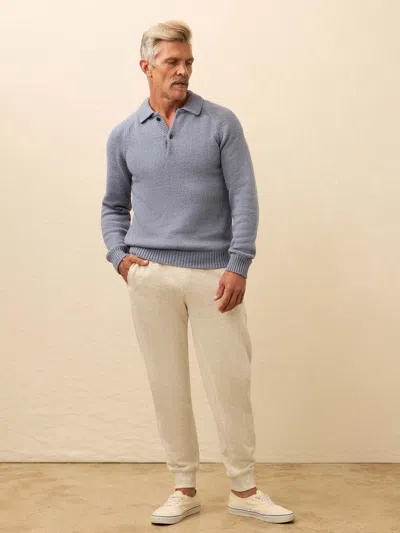 Faherty Heirloom Long Sleeve Sweater Polo In Purple