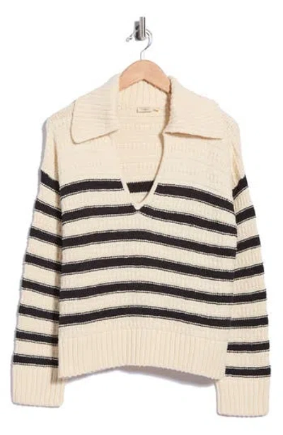 Faherty Heirloom Organic Cotton Polo Sweater In White