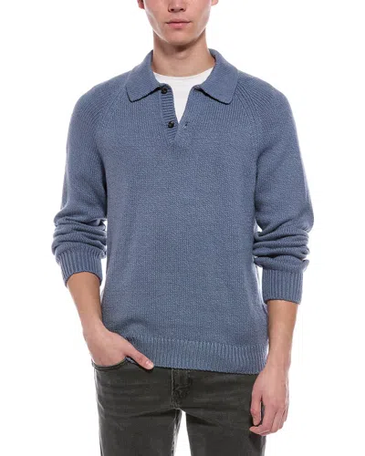Faherty Heirloom Polo Sweater In Blue
