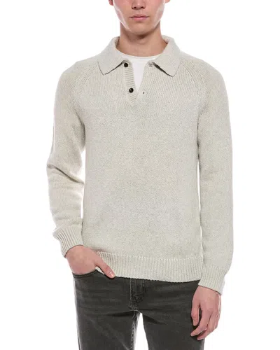 Faherty Heirloom Polo Sweater In Gray