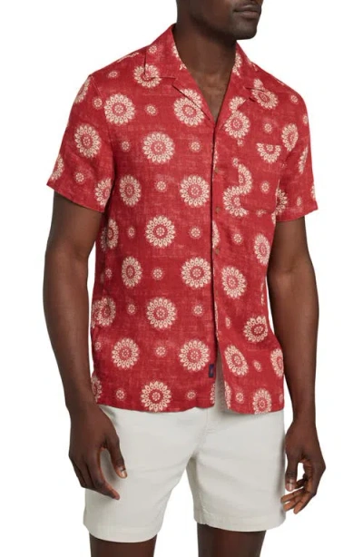 Faherty Hemp Blend Camp Shirt In Sun Blossom