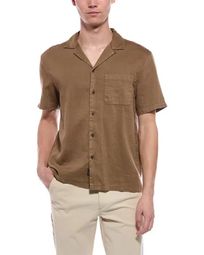 Faherty Hemp Blend Shirt In Brown