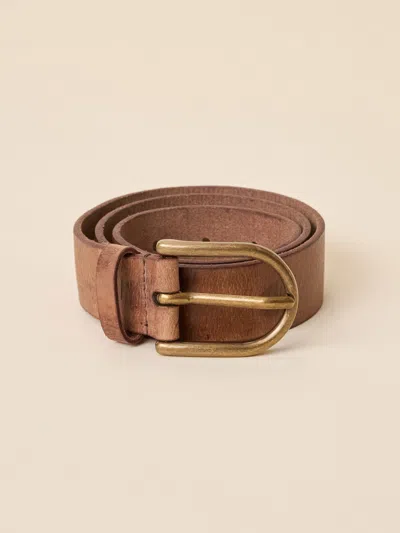 Faherty Heritage Leather Belt In Weathered Saddle Brown