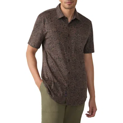 Faherty Hermosa Short Sleeve Button-up Shirt In Brown