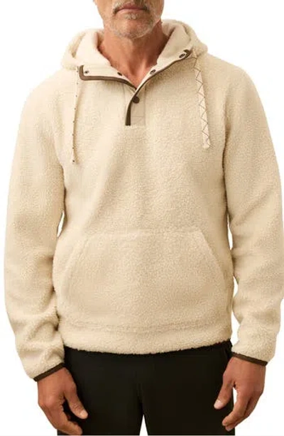 Faherty High Pile Fleece Hoodie In Arctic Ivory