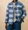 FAHERTY HIGH PILE FLEECE LINED WOOL CPO SHIRT JACKET IN MOUNTAIN MIST PLAID
