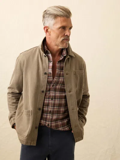 Faherty High Ridge Twill Studio Jacket In Brown