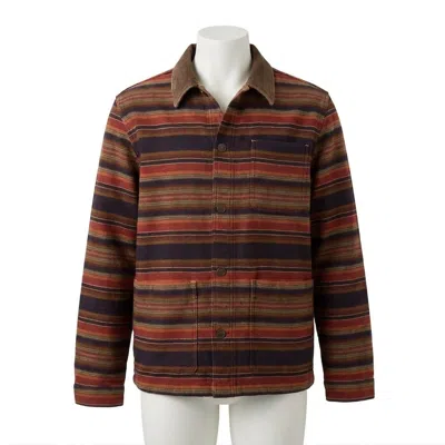 Faherty High Ridge Twill Studio Jacket In Night Time Fire Stripe In Multi