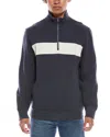 Faherty High Standard Fleece 1/4-zip Sweater In Blue