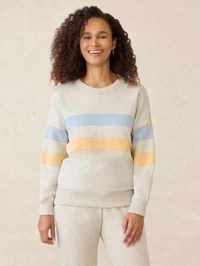 Faherty High Standard Fleece Crew T-shirt In Sunset Bay