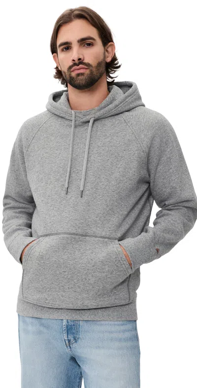 Faherty High Standard Fleece Hoodie Pebble Grey Heather In Gray
